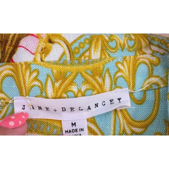 Jane + Delancey Women's Medium 3/4 Sleeve Button-Down Shirt Baroque Pattern - Picture 2 of 4